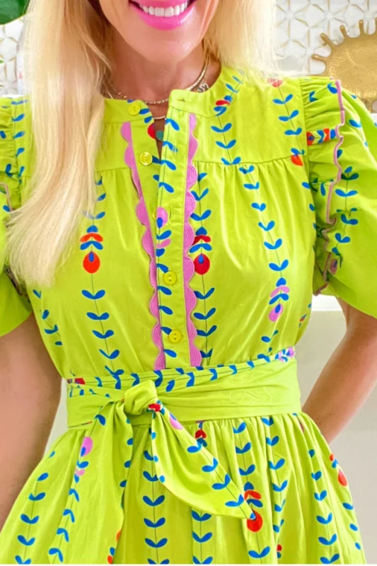 Green Scalloped Maxi Dress