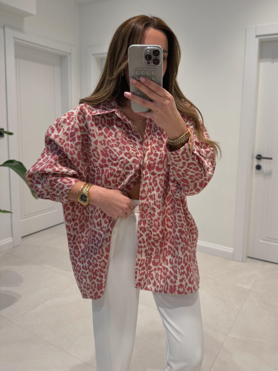Oversized Leopard Print Shirt