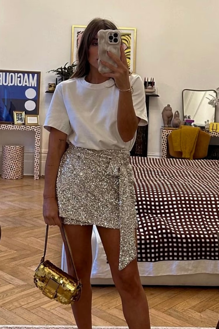Sequin Maxi & Mini Wrap Jaspre Skirt