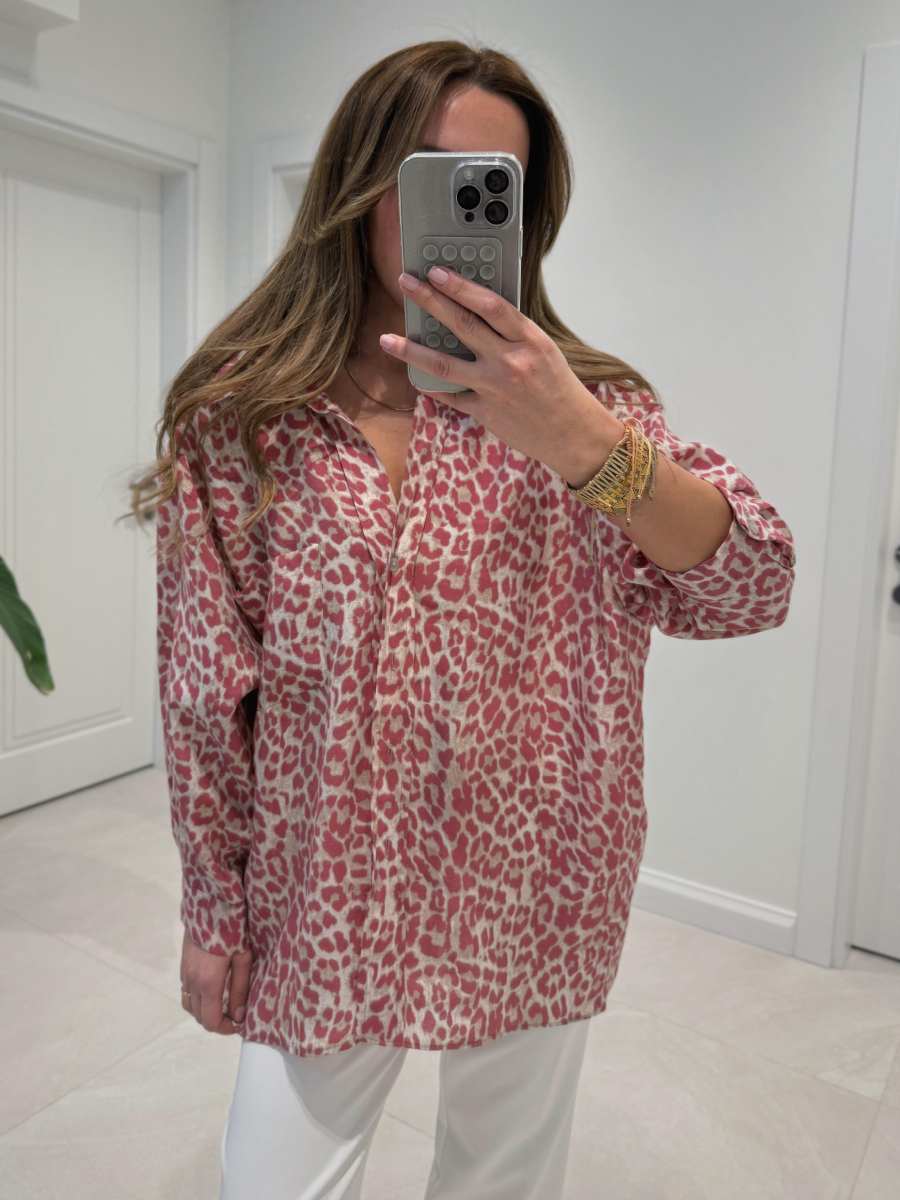 Oversized Leopard Print Shirt