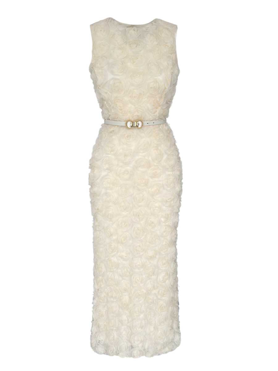 Sleeveless Rose Embellished Maxi Dress