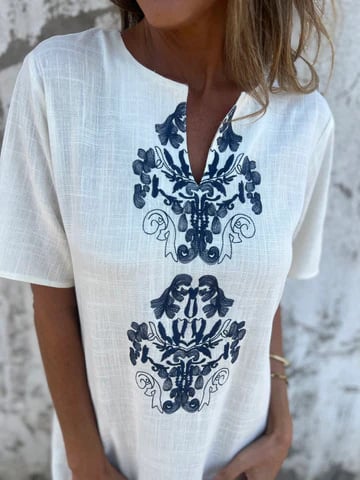 Printed Loose Midi Dress 🌸Buy 2 Free Shipping