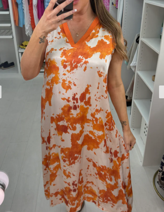 Ink print dress