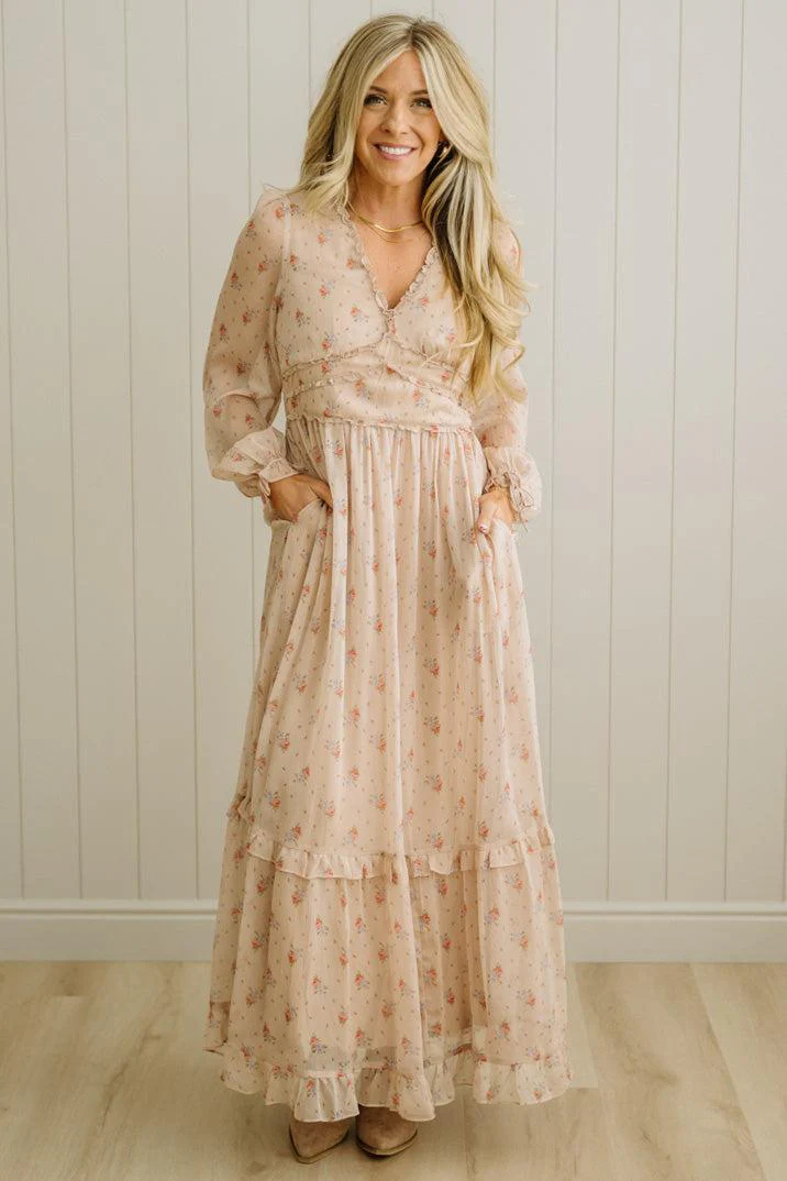 Elaina Ruffled Floral Maxi