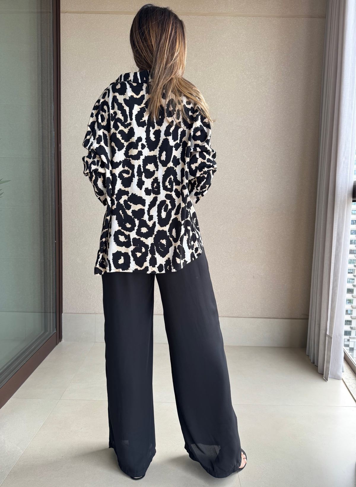 Stylish Leopard Vest and Shirt Set