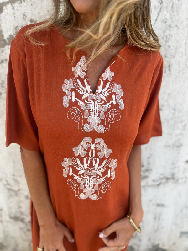 Printed Loose Midi Dress 🌸Buy 2 Free Shipping