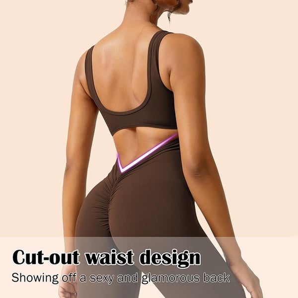 Sexy Backless Bodycon Scrunch Butt Yoga Rompers Seamless Playsuit