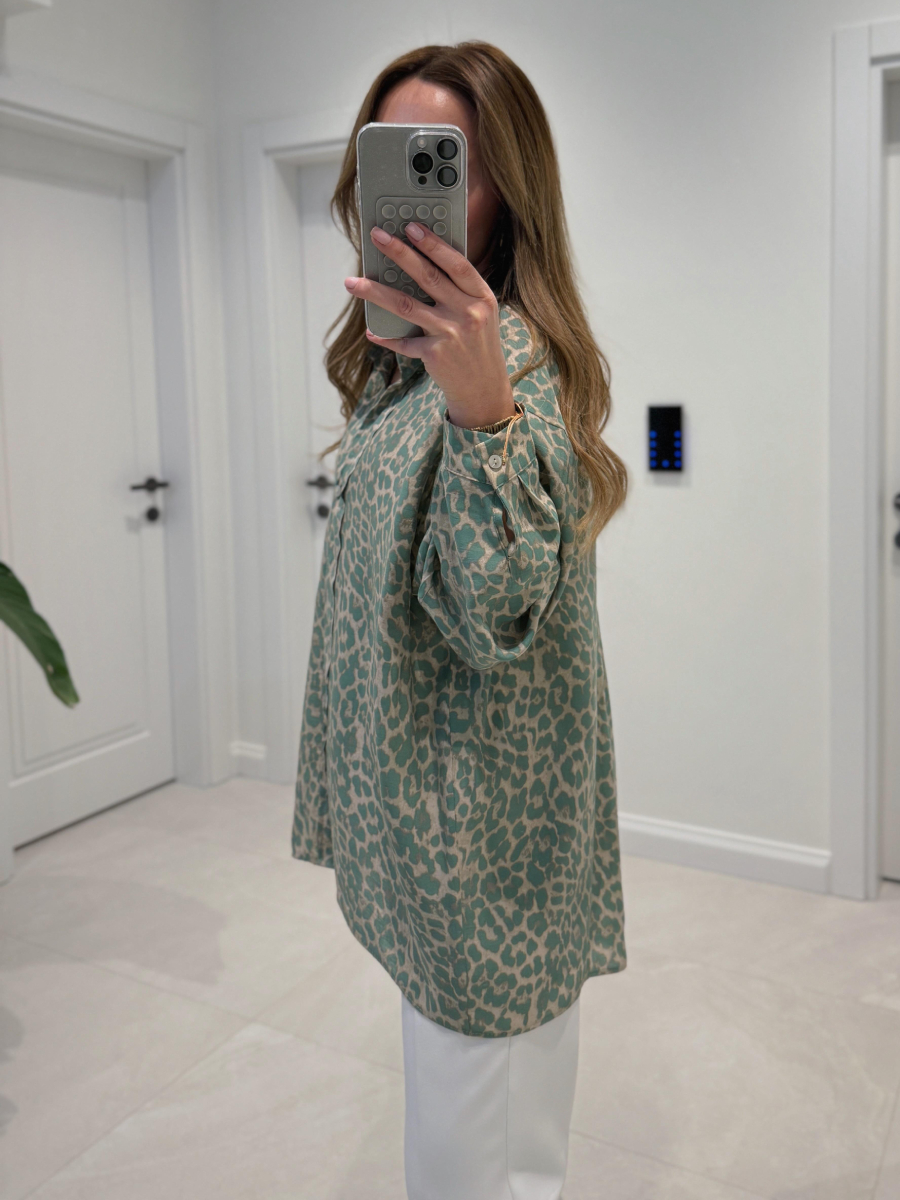 Oversized Leopard Print Shirt