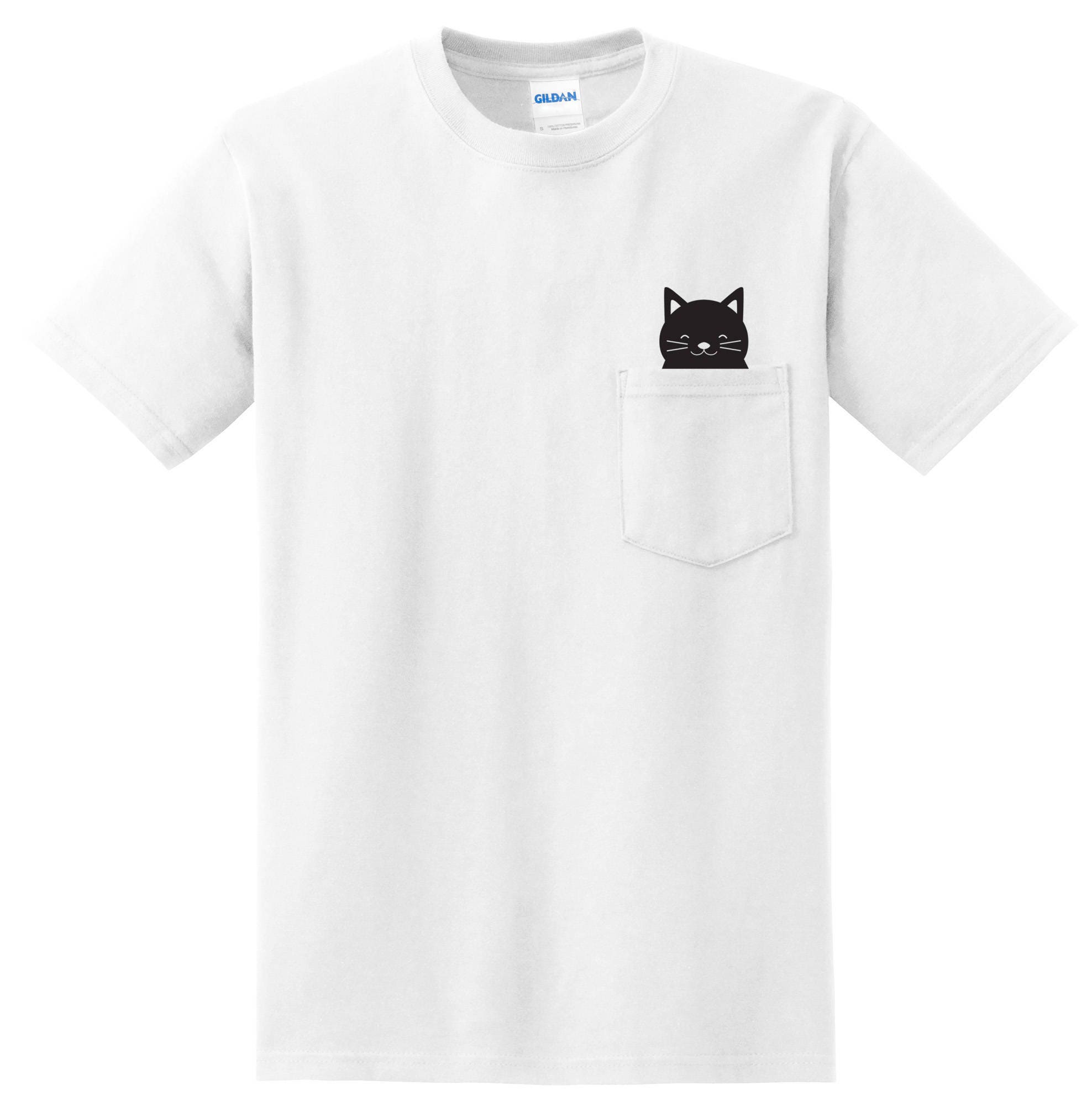 Funny Pocket Cat Middle Finger Fashion Gift Unisex T-shirt