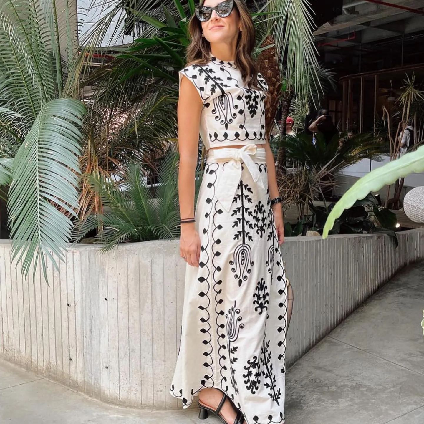 Crop Top And Skirt Set