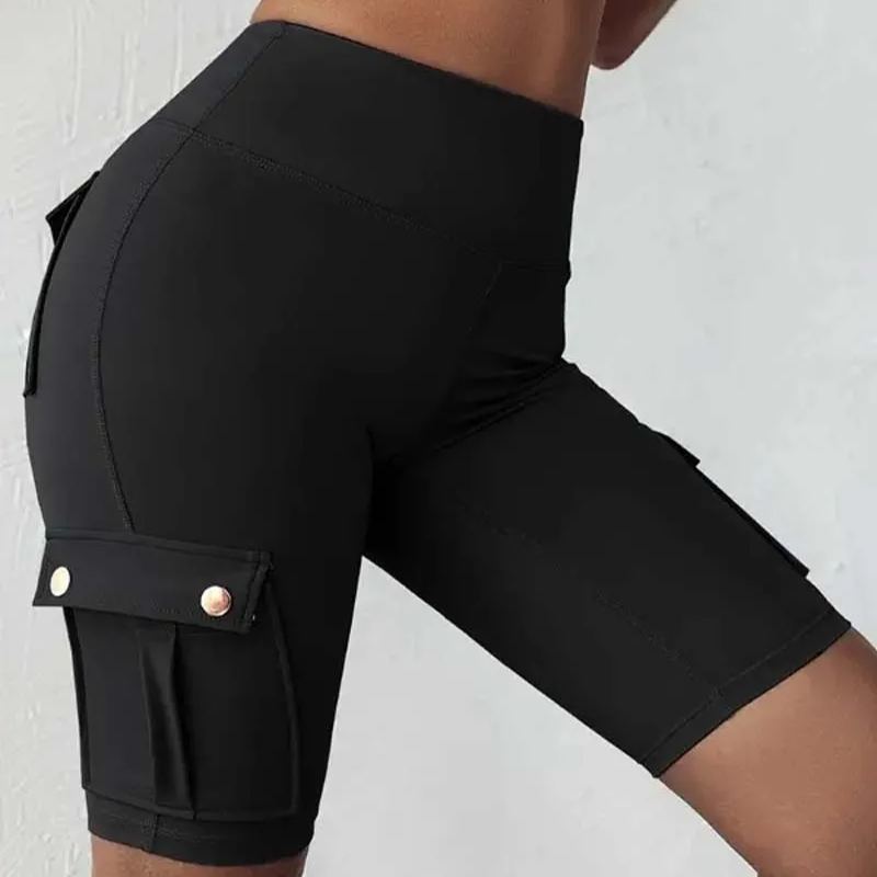 High-Waisted Cargo Pocket Shorts