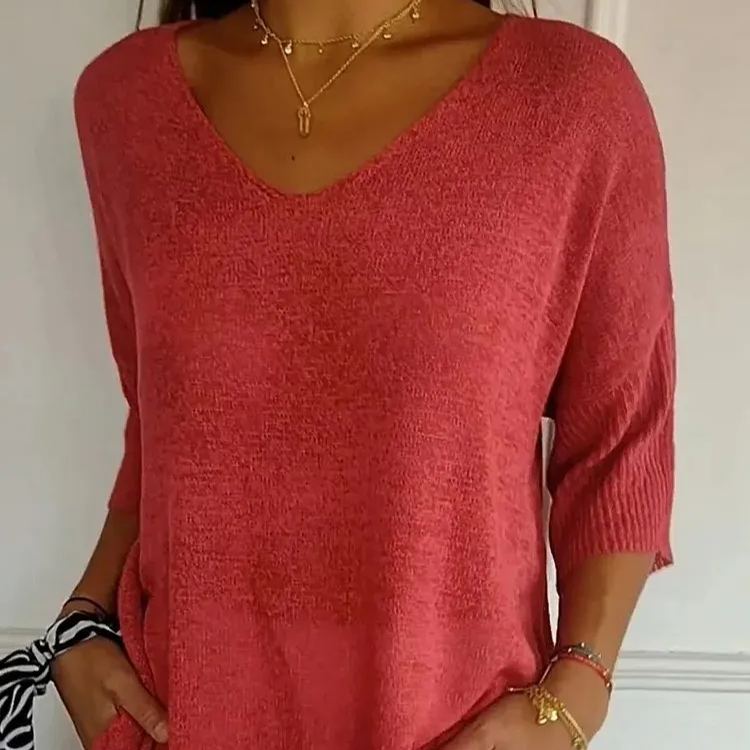 Knitted V-neck Top