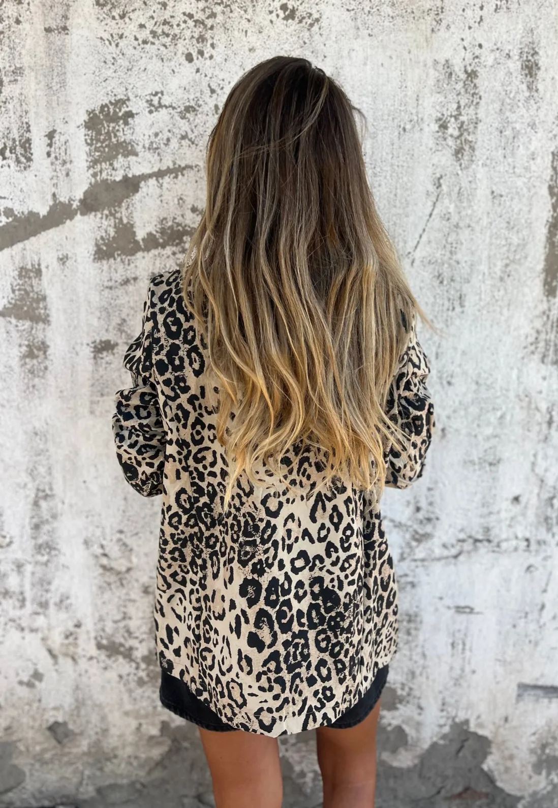 Leopard print suit jacket