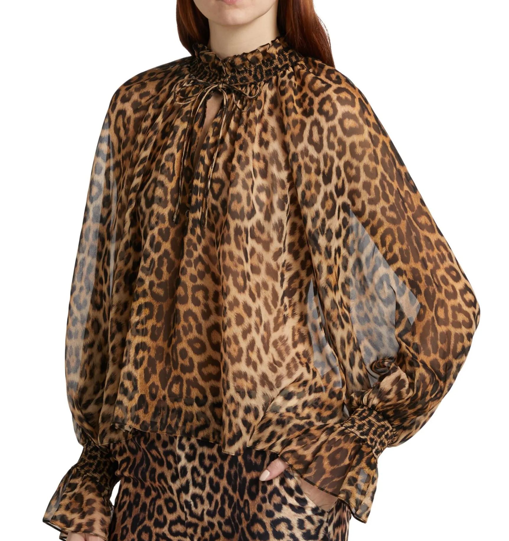 Leopard Print V Neck Shirt