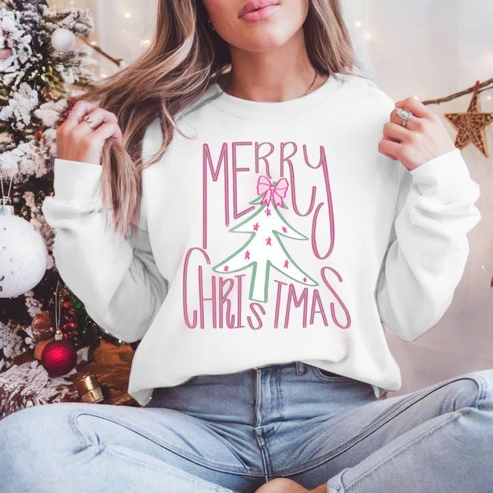 🌲Christmas Sweatshirt Merry & Xmas Tree Sweater