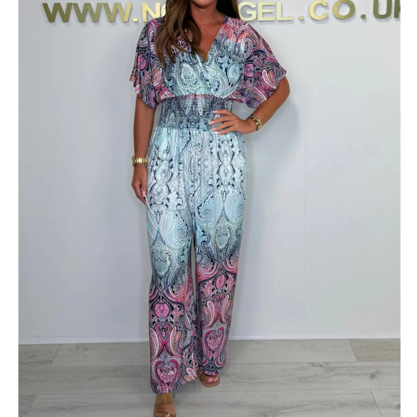 🌷 Summer Hot Sale 50% Off 🩵 Bohemian Print Wide Leg Jumpsuit