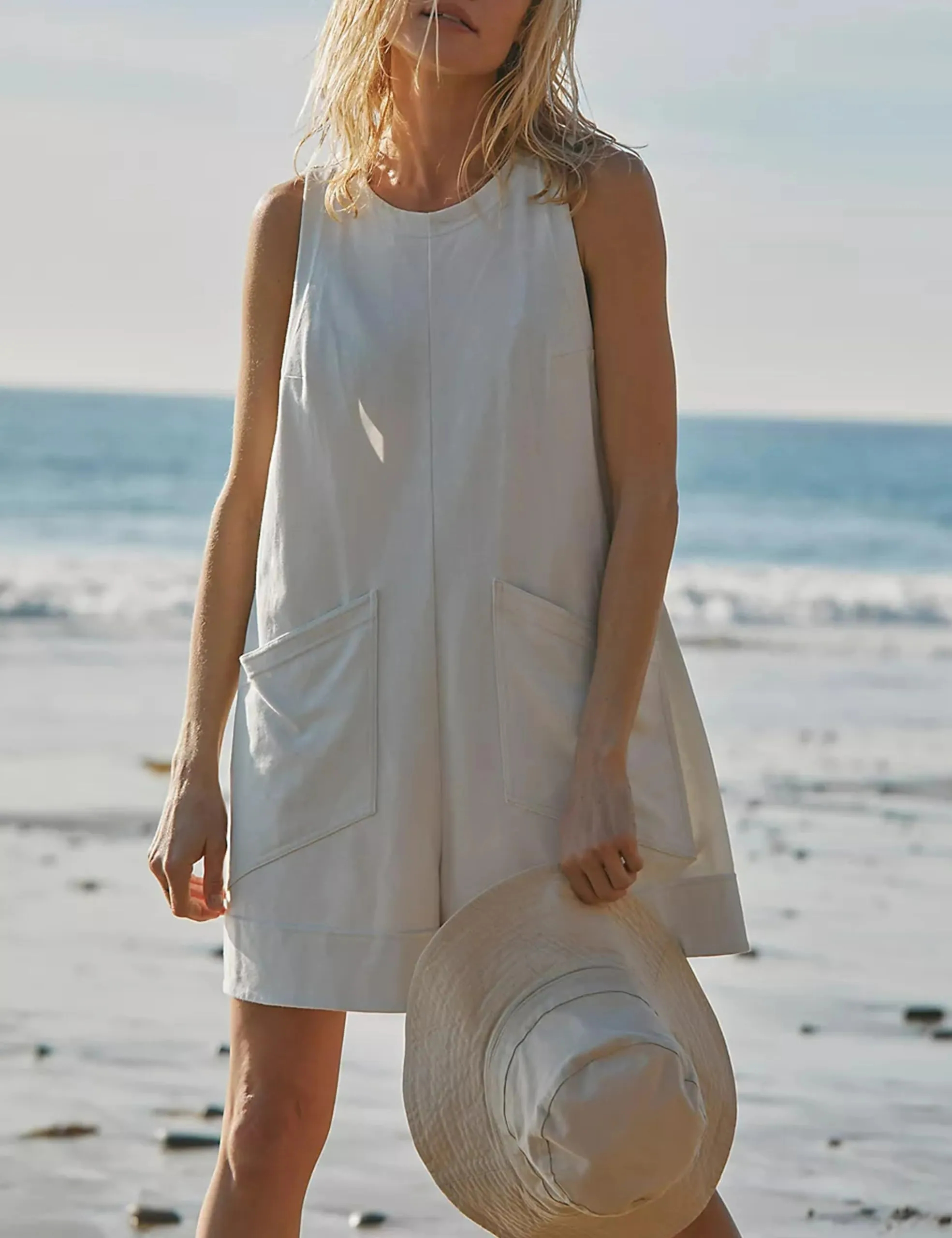 ✨NEW WOMEN'S CASUAL JUMPSUIT STRETCH SLEEVELESS SHORTS JUMPSUIT