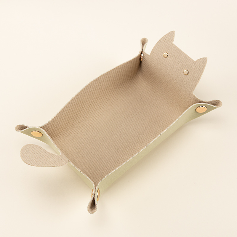 Cat Leather Storage Tray/Dice Tray