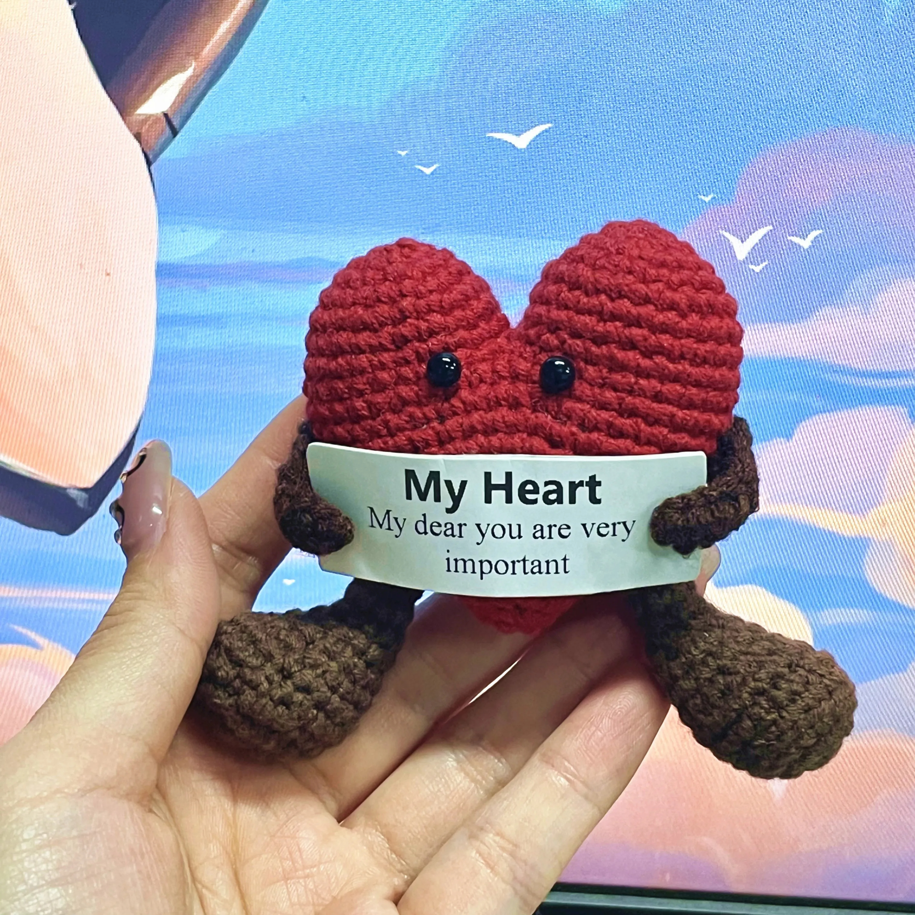 ✨Handmade Emotional Support Gift -🌈 Knitted Love Hug Cards💕