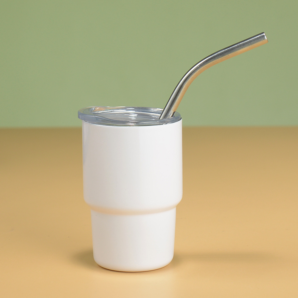 💖Cute 3oz Mini Stainless Steel Car Cups With Straw and Lid