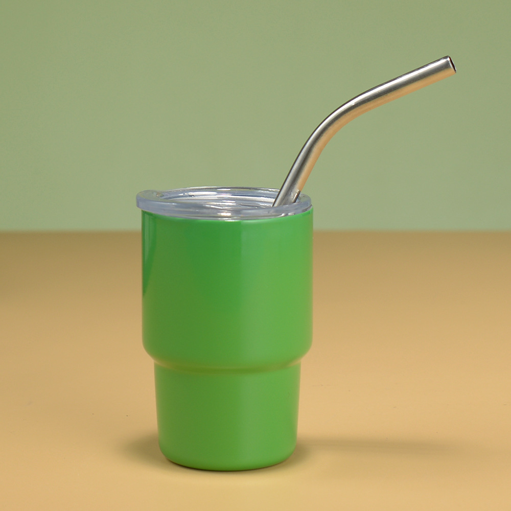 💖Cute 3oz Mini Stainless Steel Car Cups With Straw and Lid