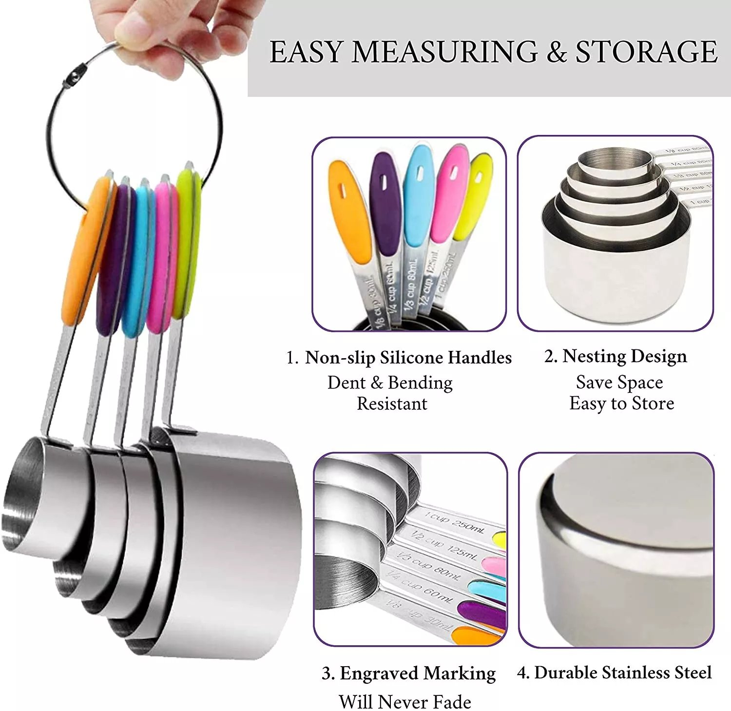 Stainless Steel Magnetic Measuring Spoon Set🥄