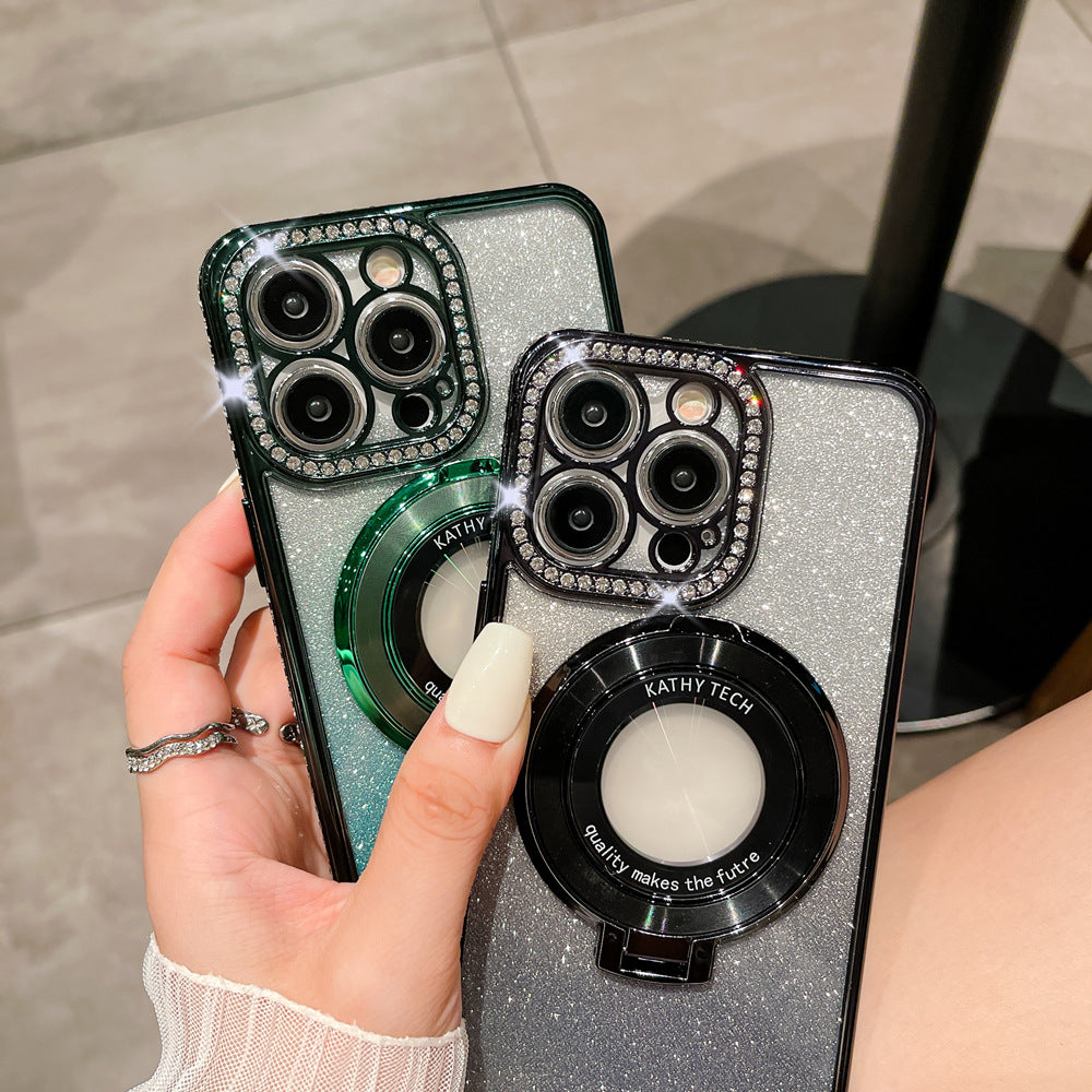 💝Valentine's Day Gifts - ✨Glitter Diamond Magnetic Ring Holder Case For IPHONE