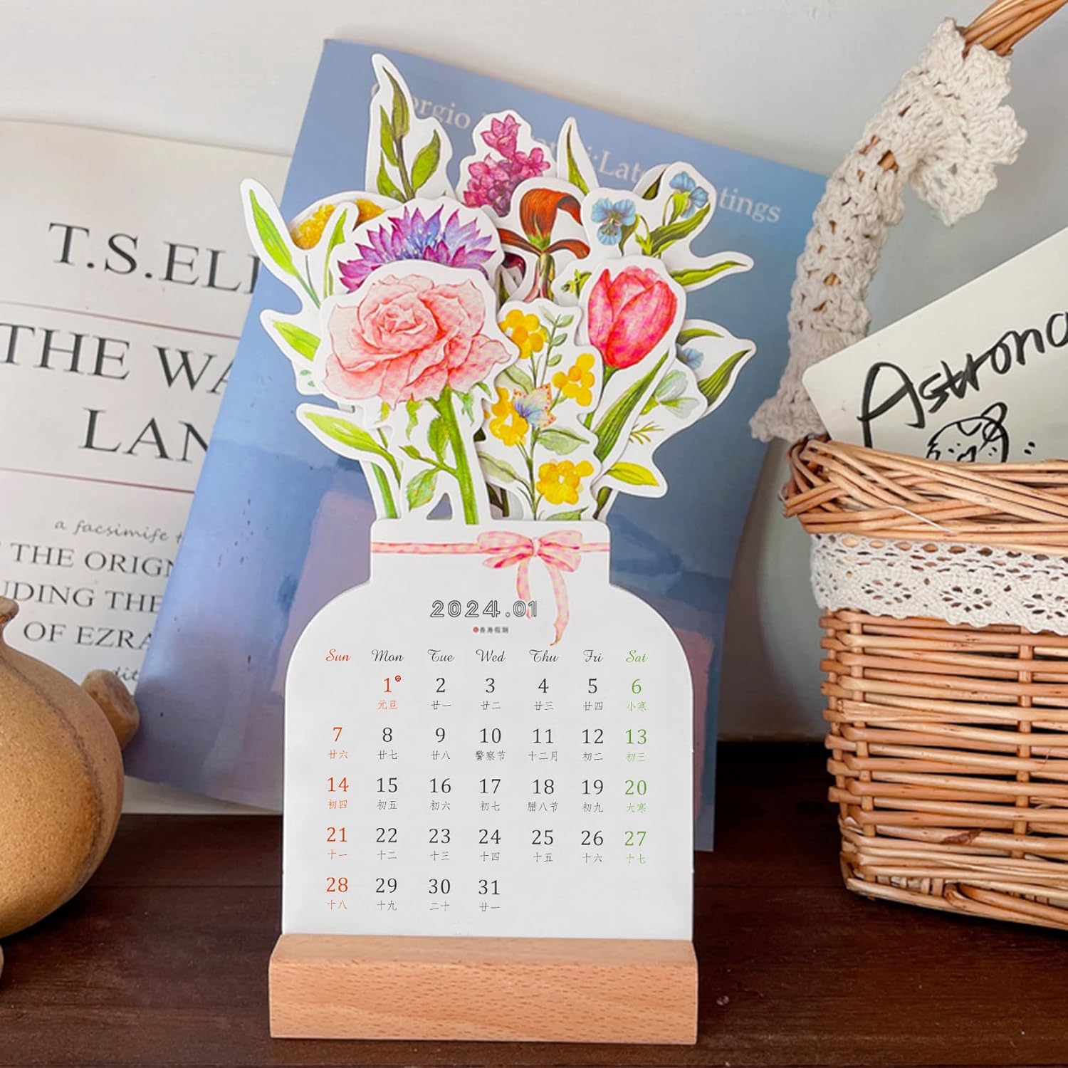 HOT SALE🔥2024 Bloomy Flowers Desk Calendar
