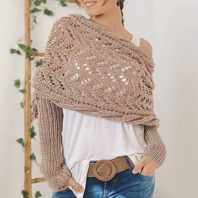 ❄🔥Christmas Sale 50% Off-🧶Women's Knitted Double Sleeve Scarf🧣