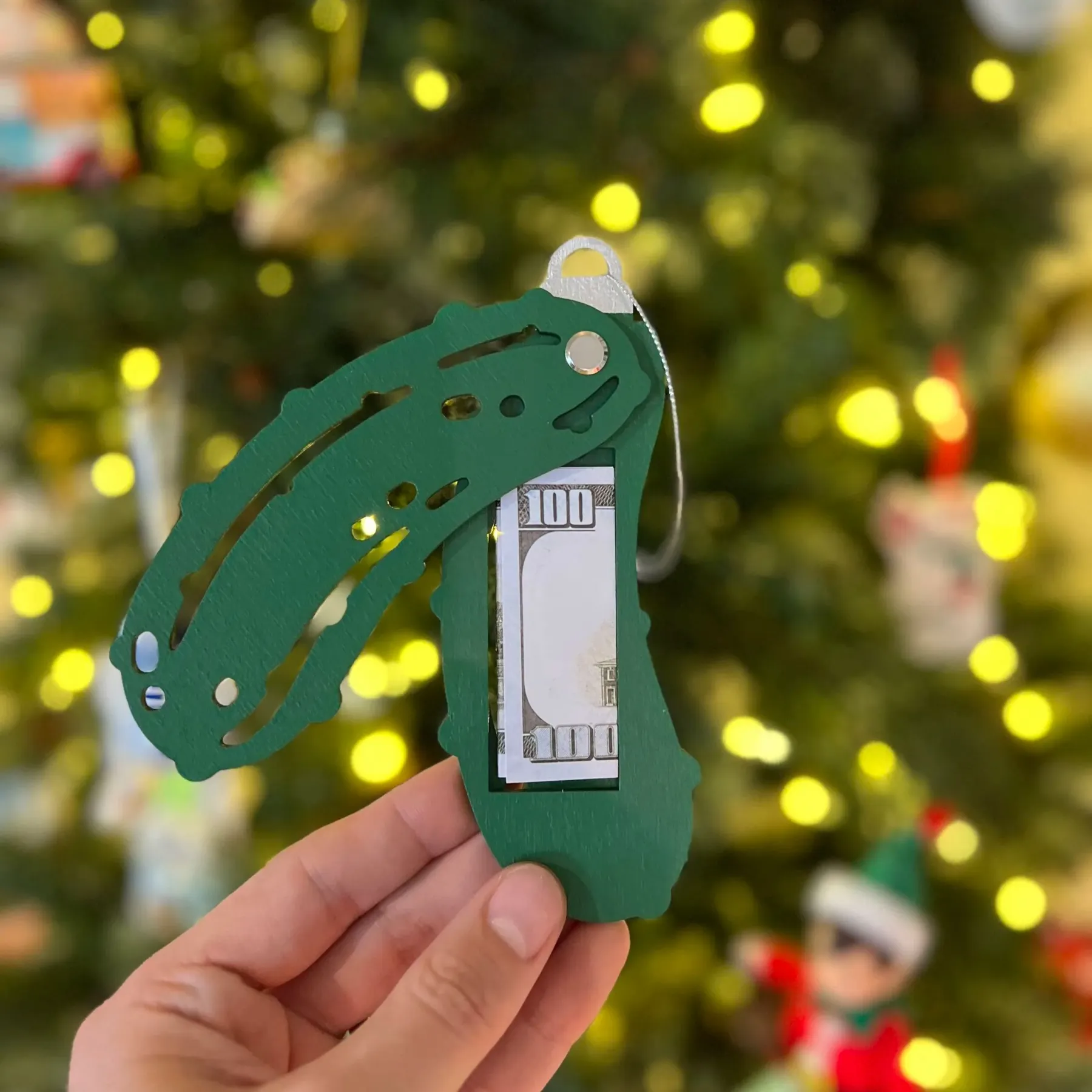 2023 Christmas Pickle Money Holder Ornament