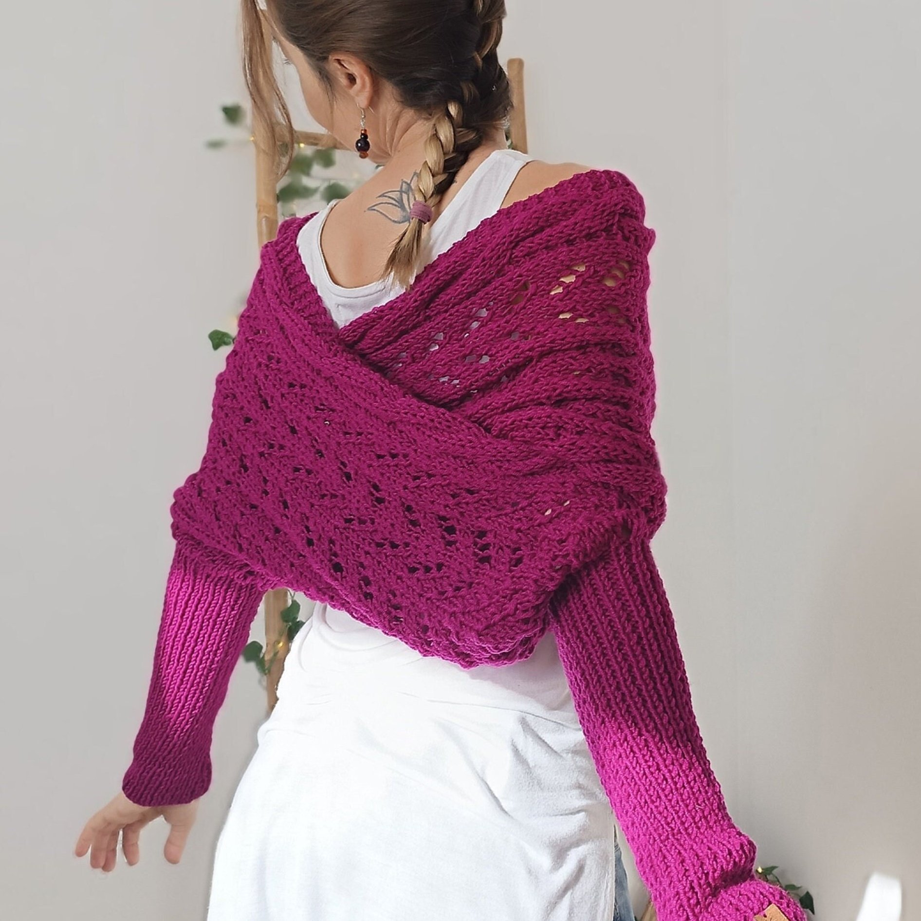❄🔥Christmas Sale 50% Off-🧶Women's Knitted Double Sleeve Scarf🧣