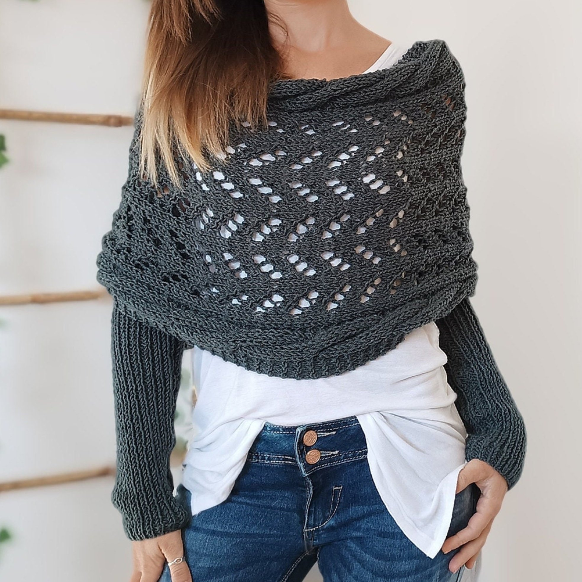 ❄🔥Christmas Sale 50% Off-🧶Women's Knitted Double Sleeve Scarf🧣