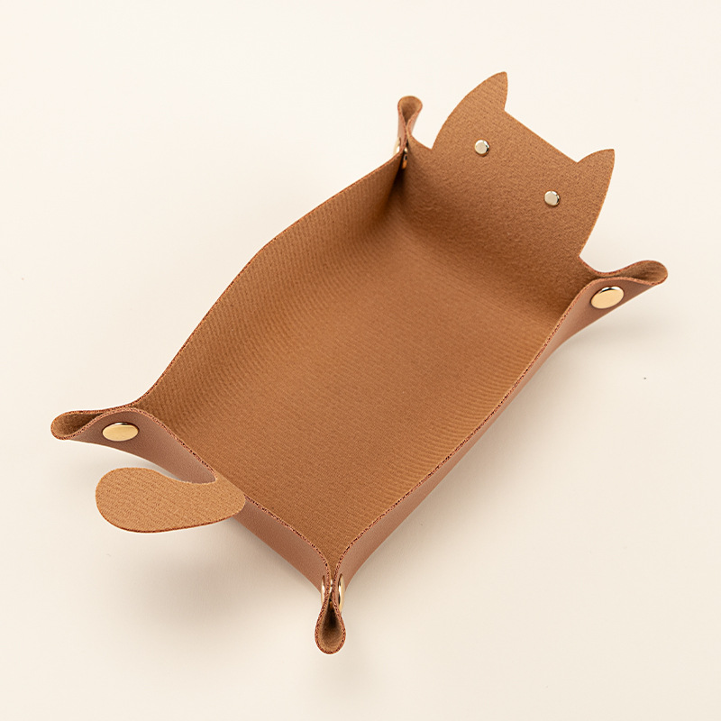 Cat Leather Storage Tray/Dice Tray