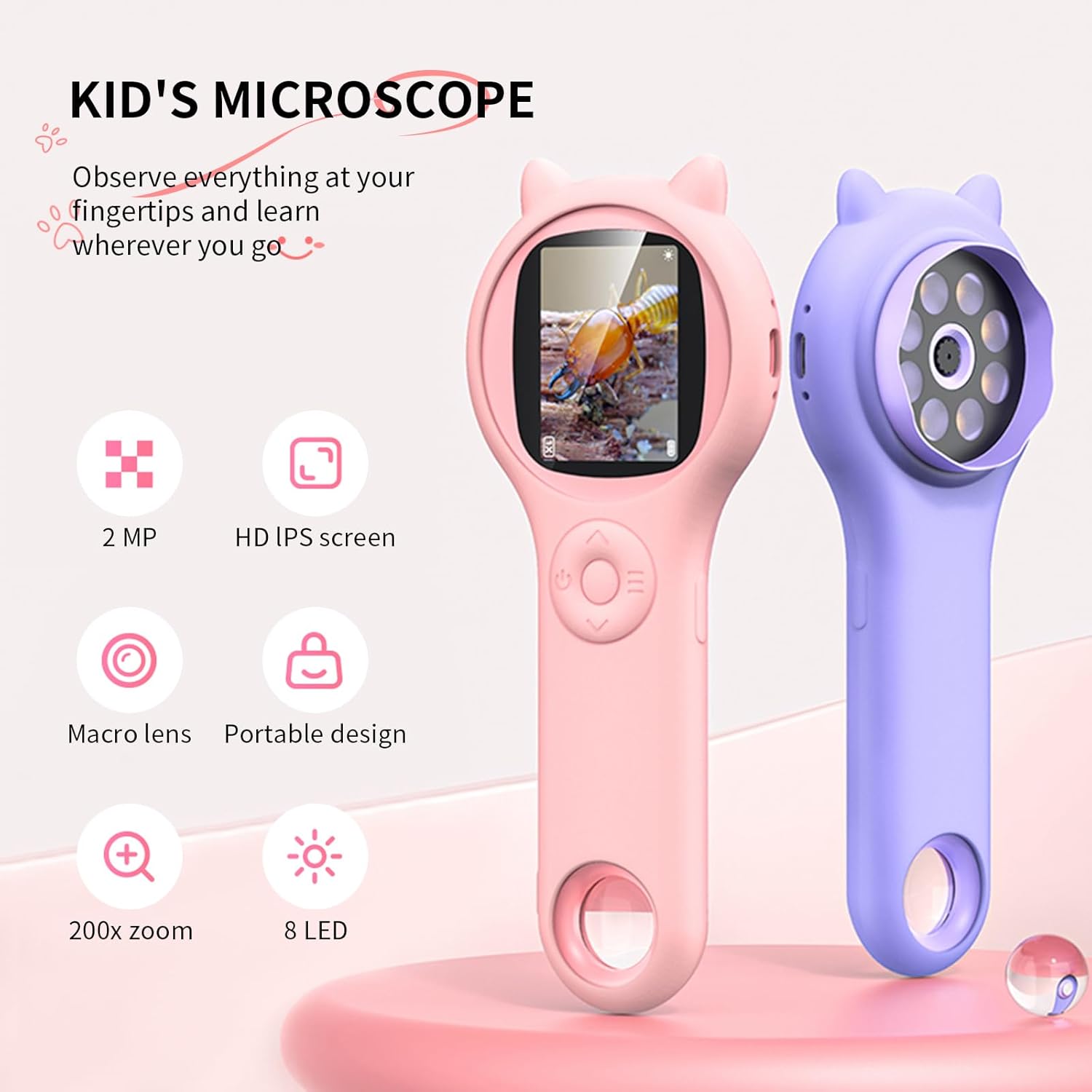 🎁Kid's Mini Pocket Handheld Microscope🔍 - Educational Science Kit Toys
