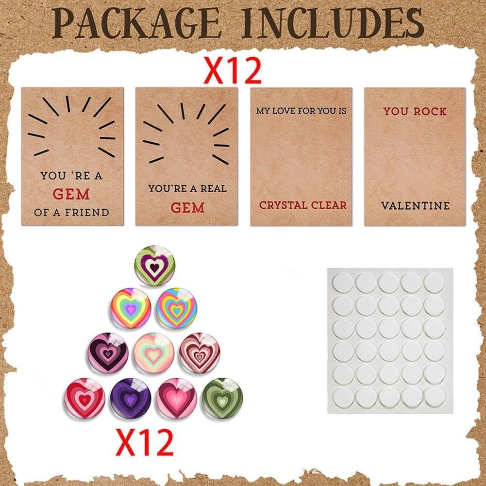 12PCs Cards with Heart-Shape-Valentines Gifts for Kids