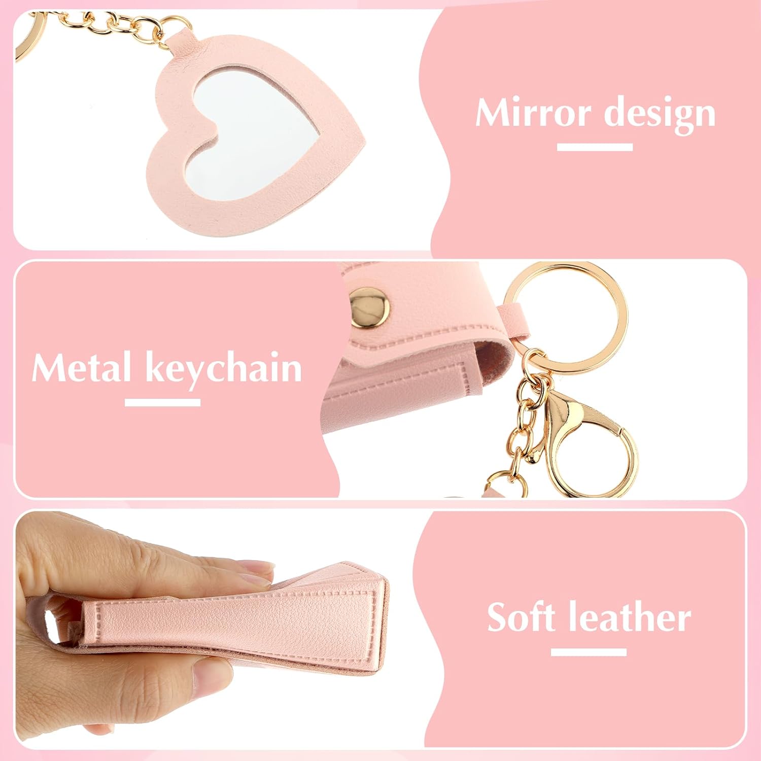💖Soft Leather Portable Lipstick Case Holder Keychain💄