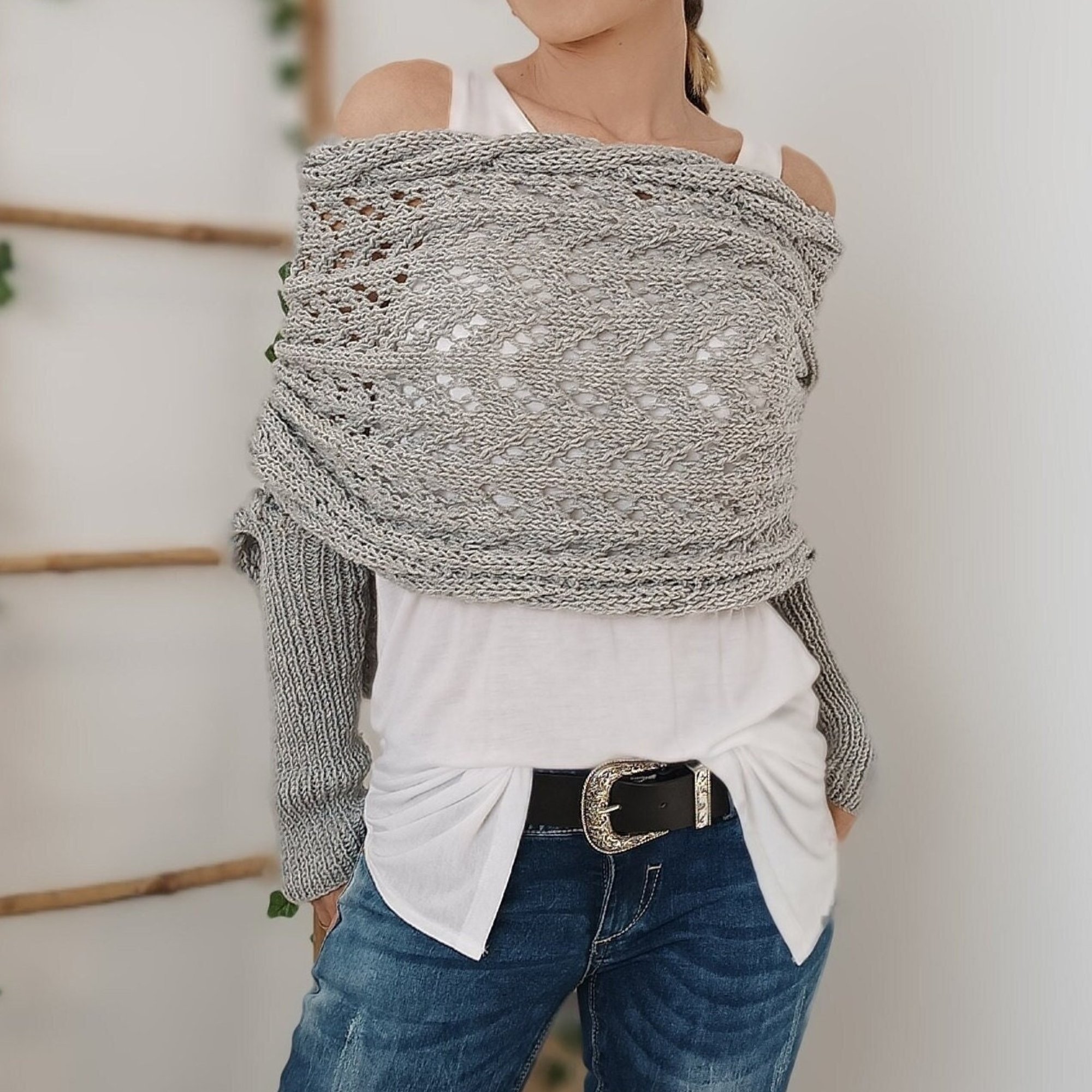 ❄🔥Christmas Sale 50% Off-🧶Women's Knitted Double Sleeve Scarf🧣