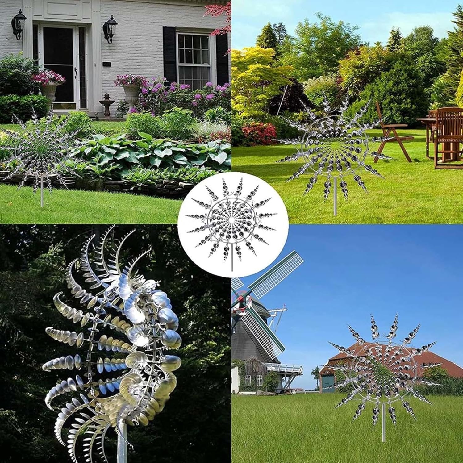 Garden Fun Rotating Windmill Waterproof and Rust-proof Outdoor Yard Decoration