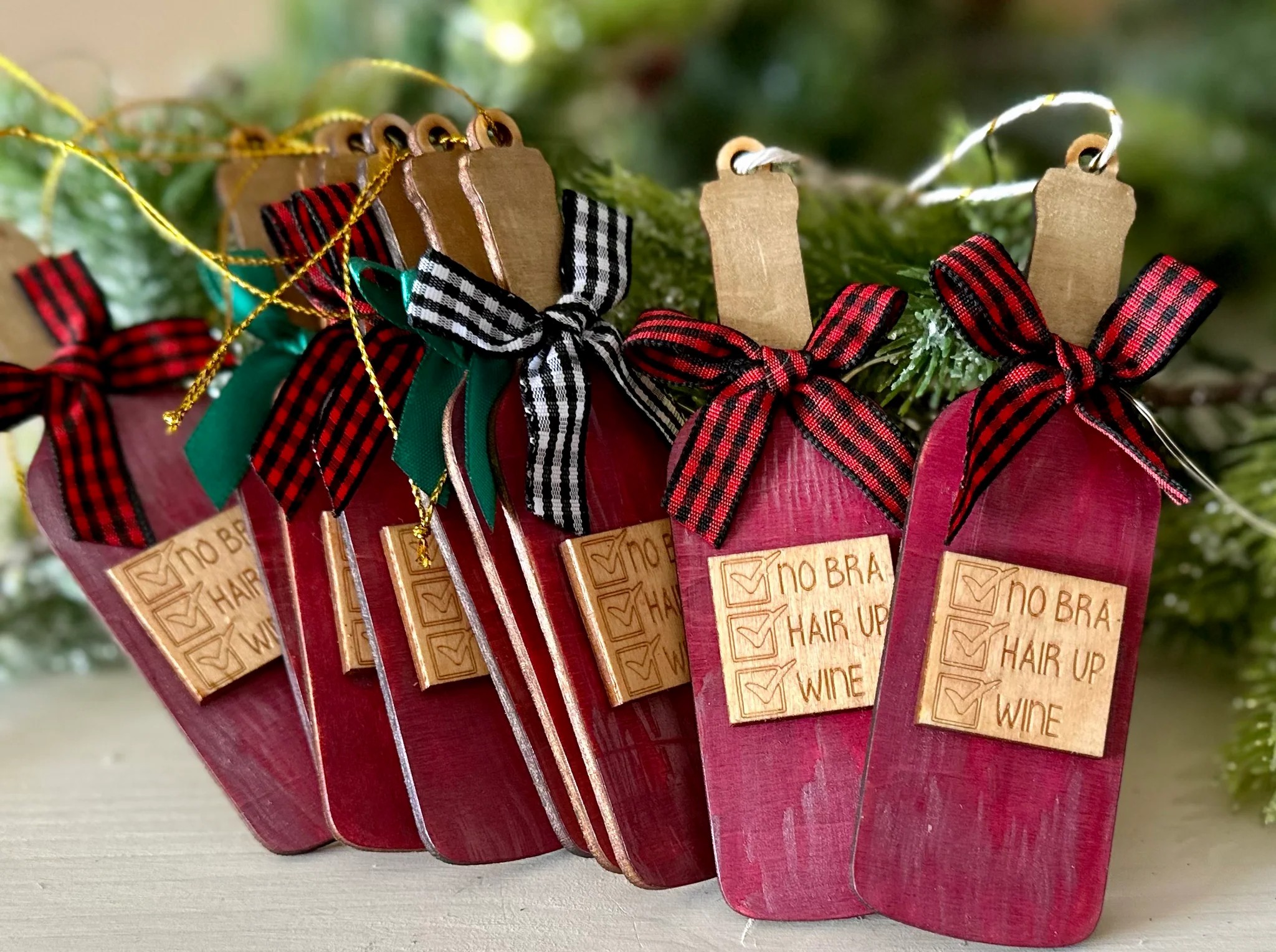 Funny Christmas Wine Ornament