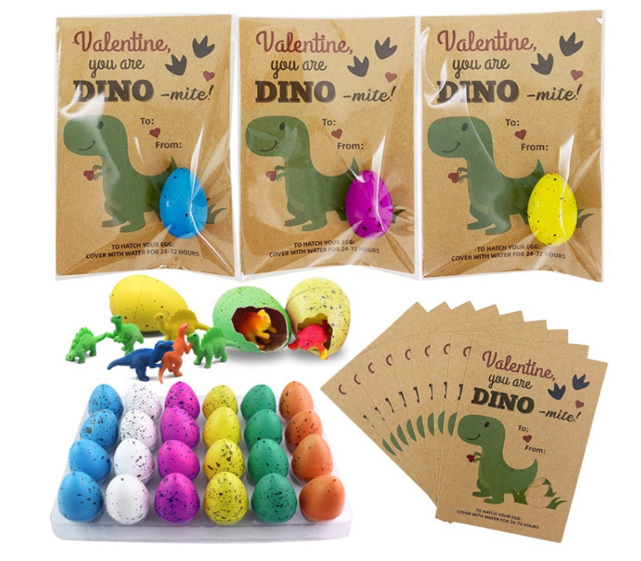 Hatching Dinosaur Egg Valentine Card for Kids
