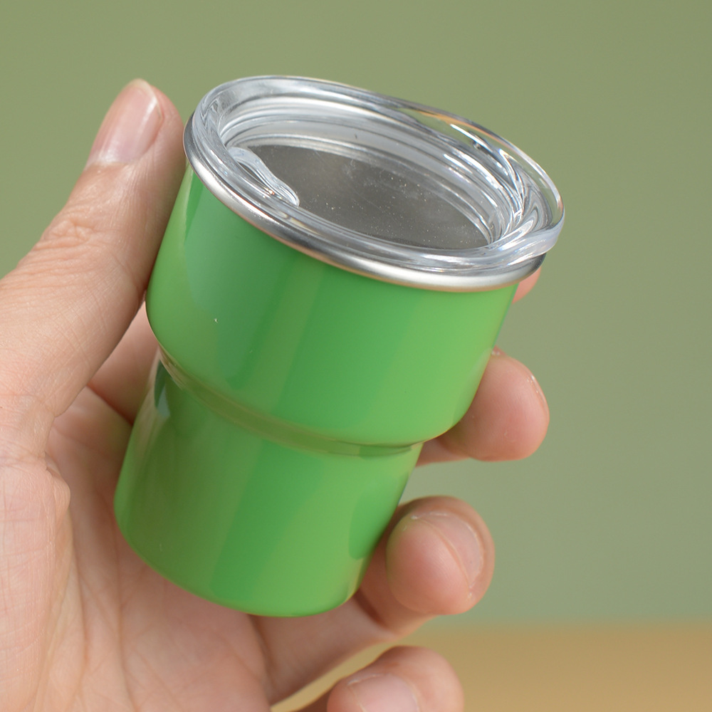 💖Cute 3oz Mini Stainless Steel Car Cups With Straw and Lid