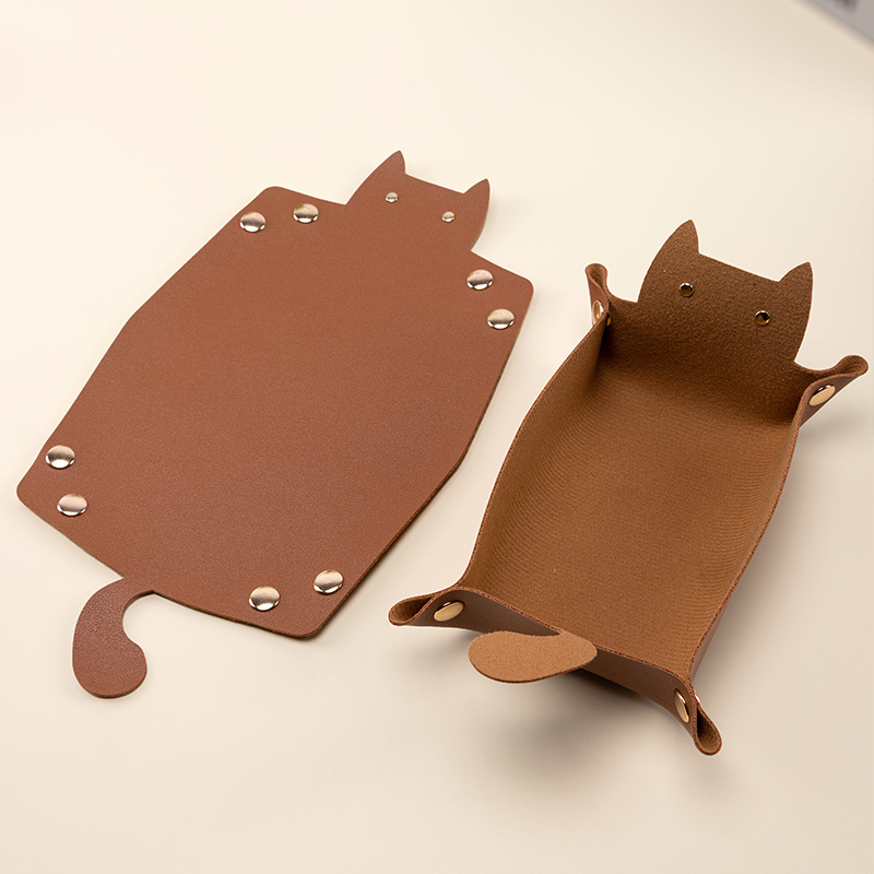 Cat Leather Storage Tray/Dice Tray