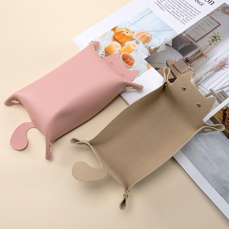 Cat Leather Storage Tray/Dice Tray