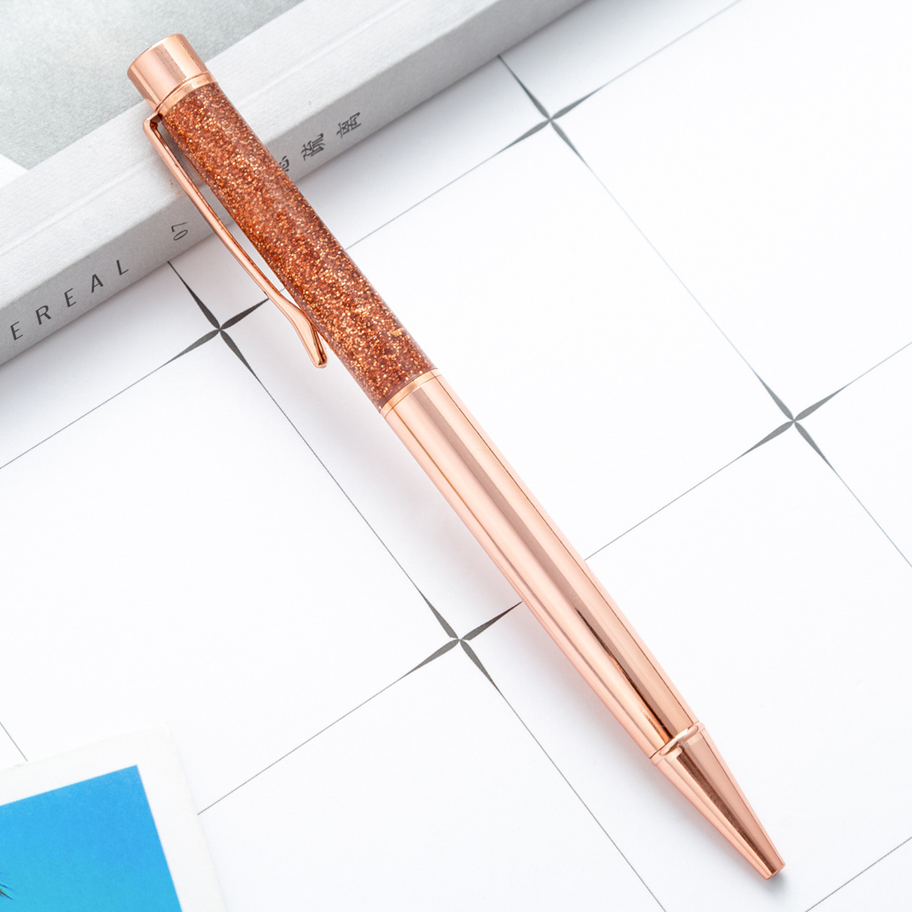 Metal Pen Shiny Dynamic Liquid Sand Pen - Unique and Practical Gift