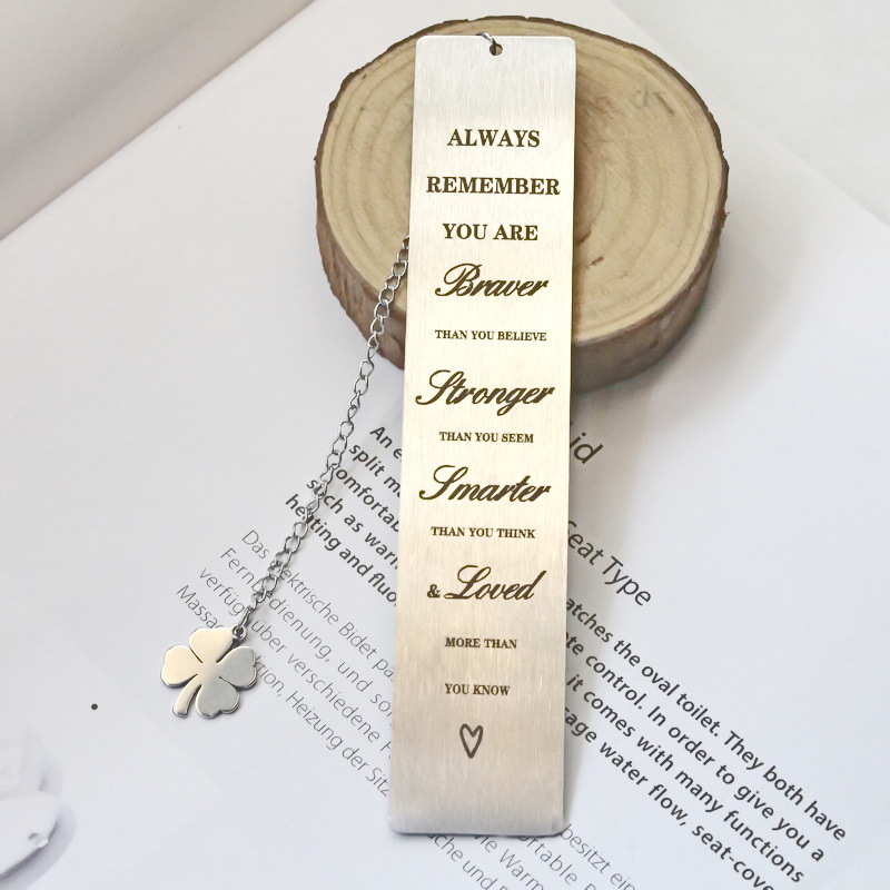 📖Read Books ~ Stainless Steel "Four Leaf Clover" Bookmark Gift