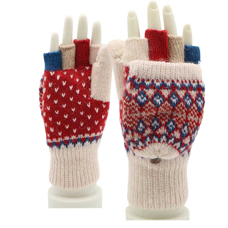 80% OFF🔥Women's Wool Knitted Plus Fleece Thickened Gloves🌈
