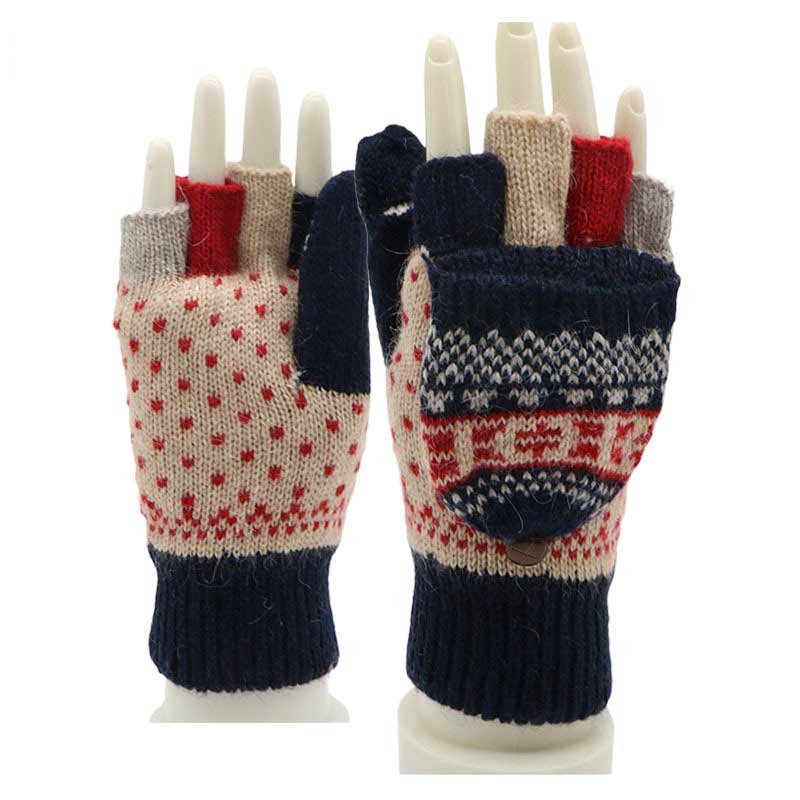 80% OFF🔥Women's Wool Knitted Plus Fleece Thickened Gloves🌈
