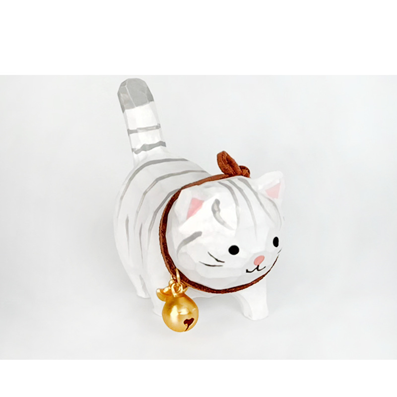 HOT SALE🔥Handmade Wooden Cat Ornament With Bell-Cute Gift🔔