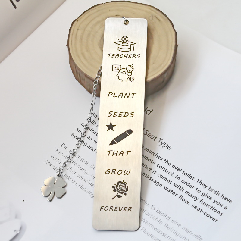 📖Read Books ~ Stainless Steel "Four Leaf Clover" Bookmark Gift