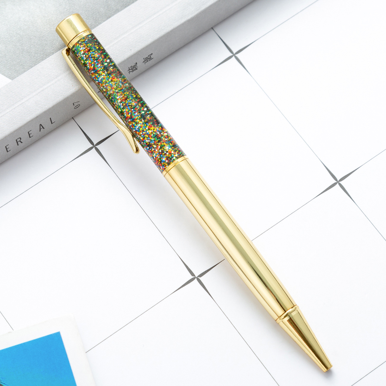 Metal Pen Shiny Dynamic Liquid Sand Pen - Unique and Practical Gift